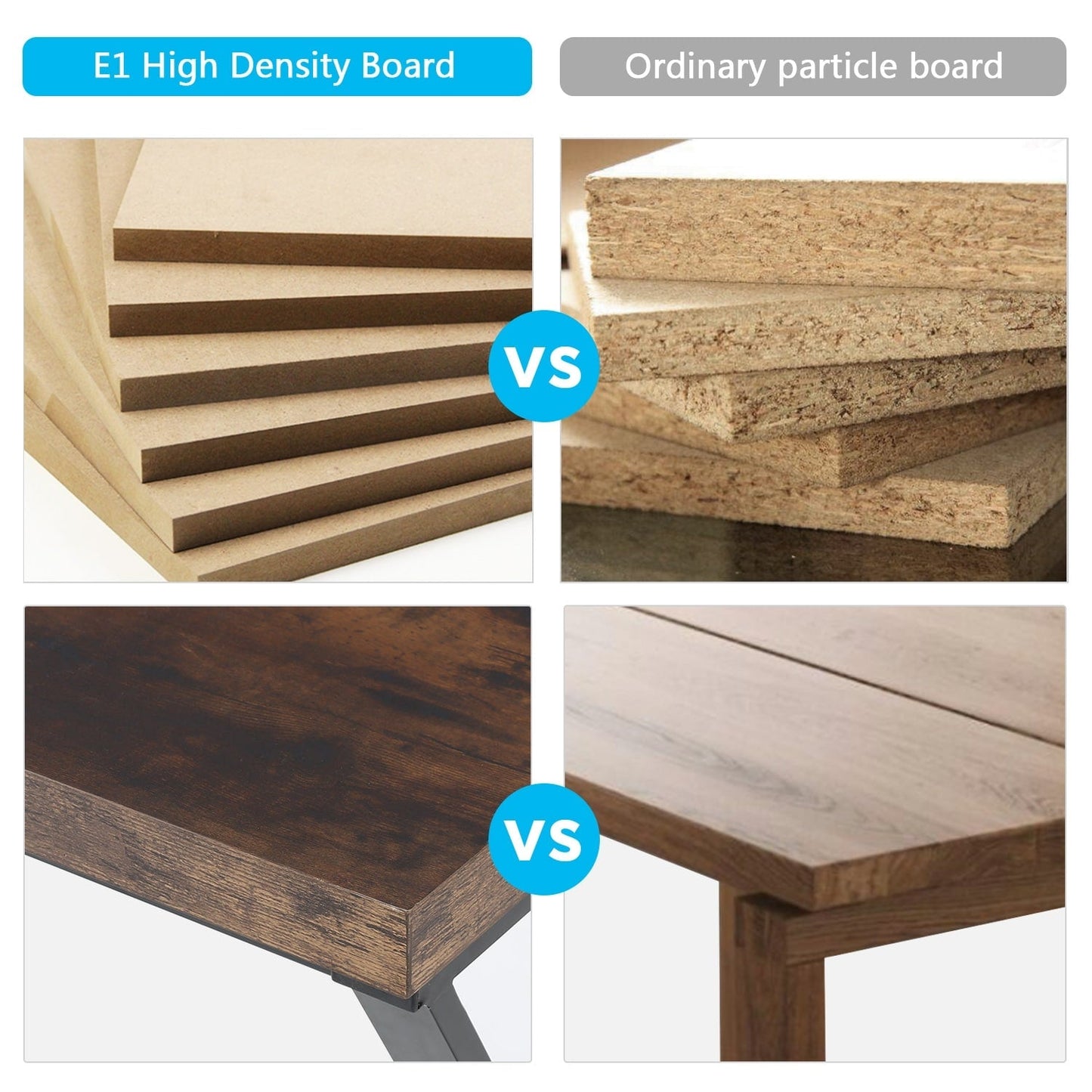 Bureau d'ordinateur robuste 55 pouces, bureau de bureau