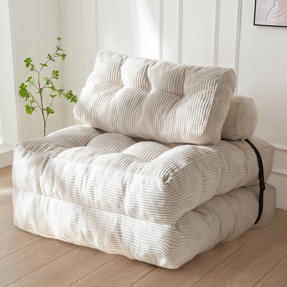 Canapé-lit pliant en velours côtelé 8 places, simple