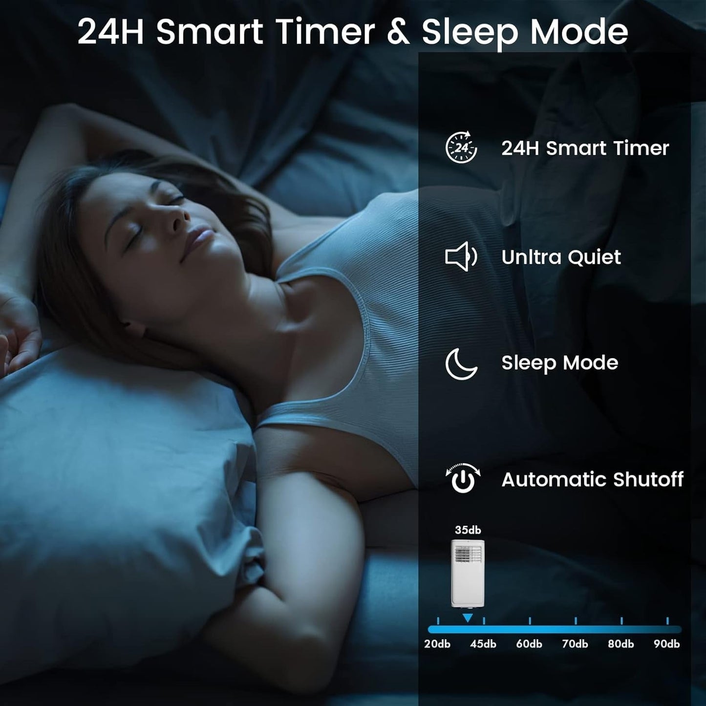 Climatiseurs portables Bossin 8 000 BTU (Ashrae), 5 000 BTU (SACC) 3 en 1 avec télécommande, refroidisseur d'air portable pour pièce silencieuse - 880 V