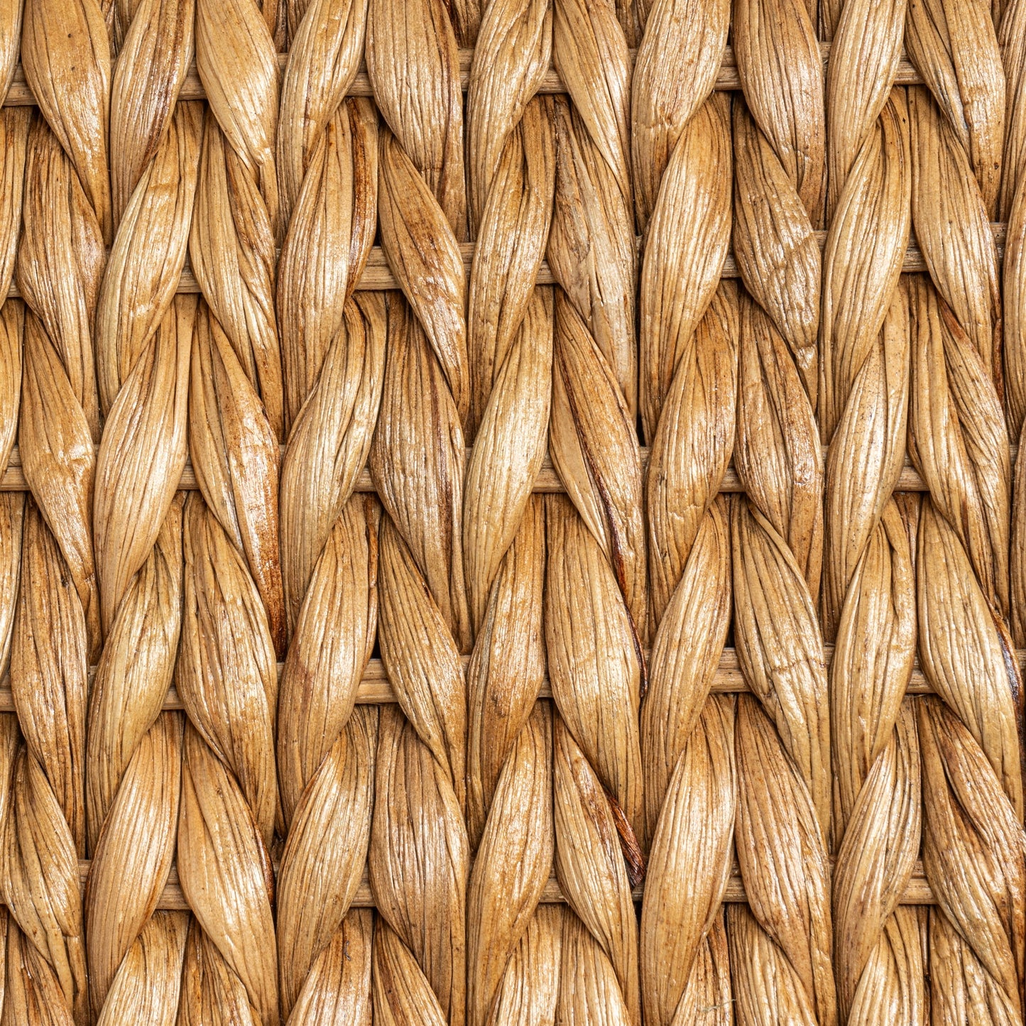 Happimess Bac de rangement sous le lit en jacinthe/bois avec roulettes et poignées