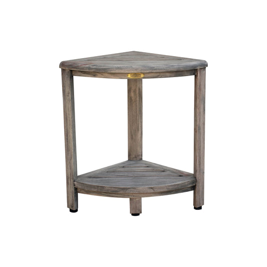 CoastalVogue, Étagère de douche d'angle en teck, Tabouret de douche pour se raser les jambes, Repose-pieds de douche, Tabouret de douche en teck, Tabouret de douche d'angle