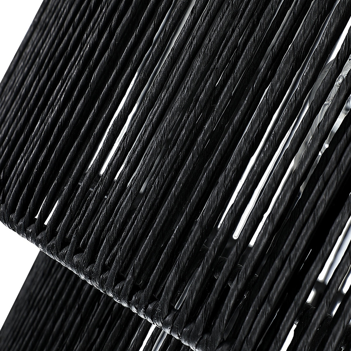 Lustre tambour en rotin noir à 4 lumières Cynthia - 22 po de largeur