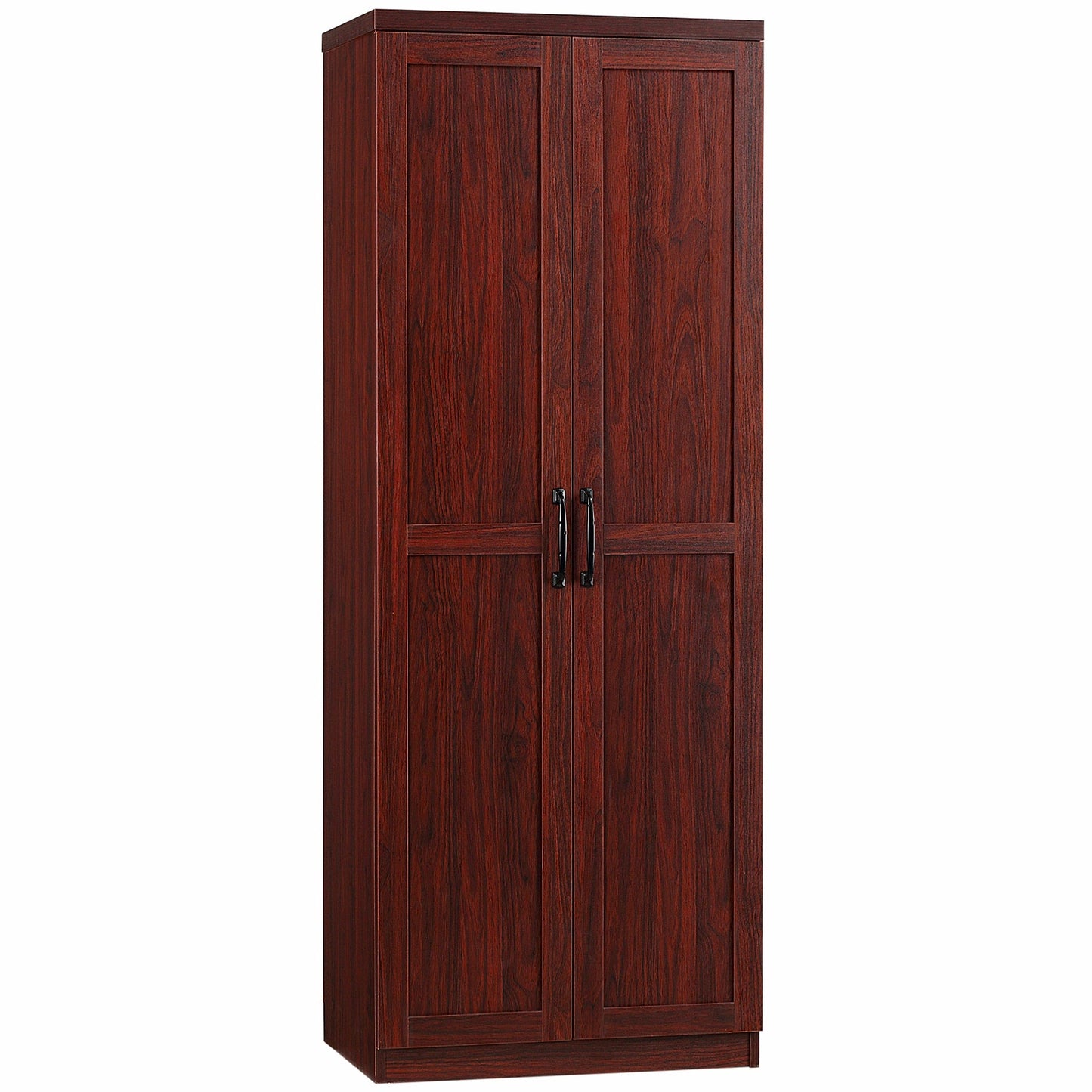 HOMCOM 63 Garde-manger de cuisine 2 portes, meuble de rangement indépendant avec étagères à 5 niveaux et 2 étagères réglables pour salle à manger