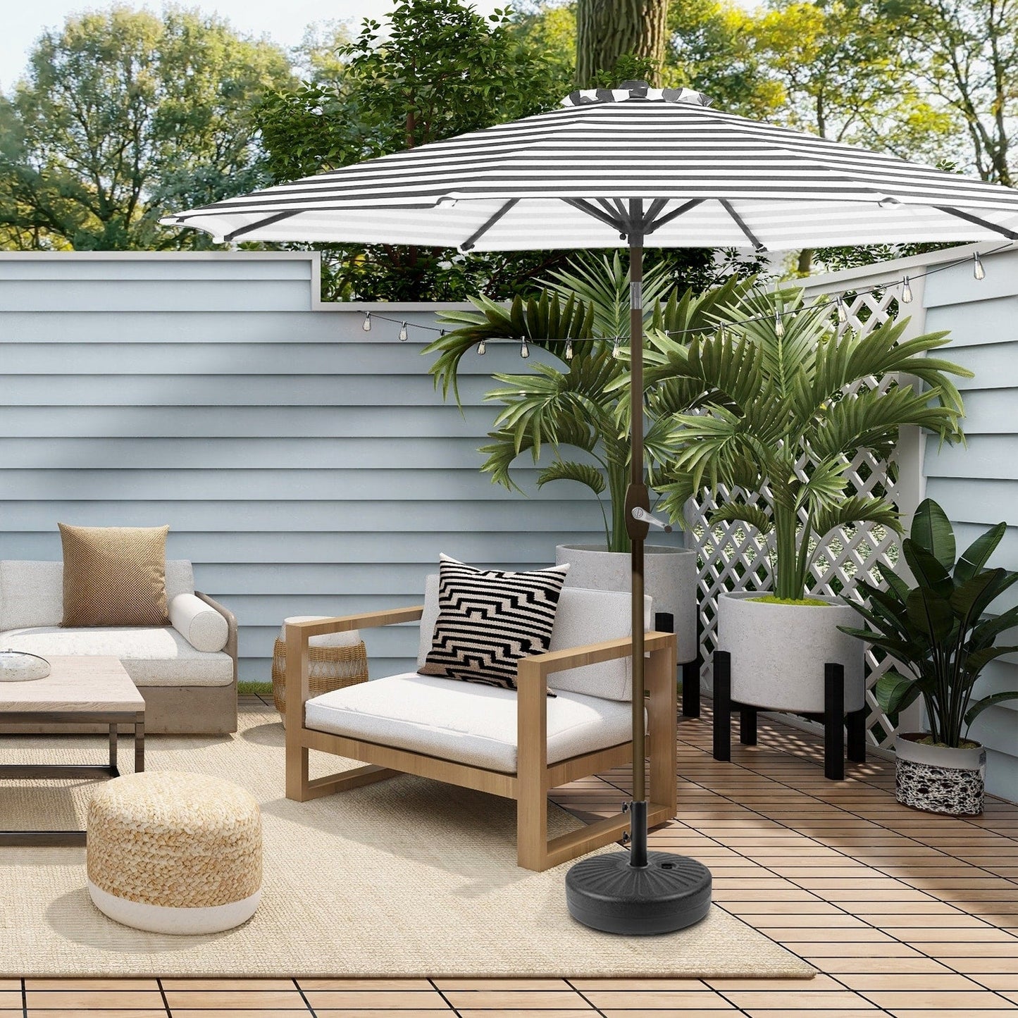 Parasol de patio Holme de 9 pieds et support de base