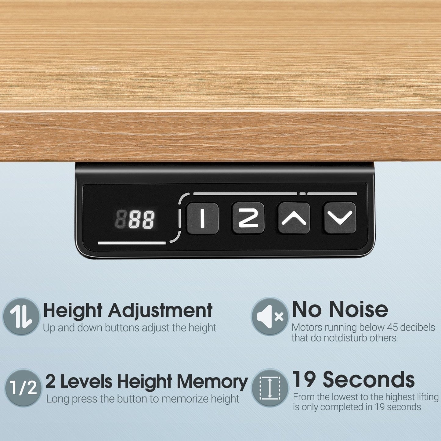 Bureau debout électrique réglable en hauteur Homall