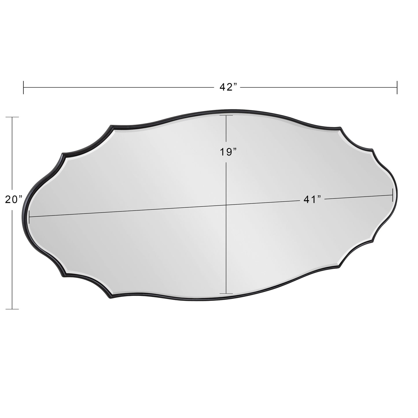 Miroir mural ovale festonné Kate et Laurel Leanna