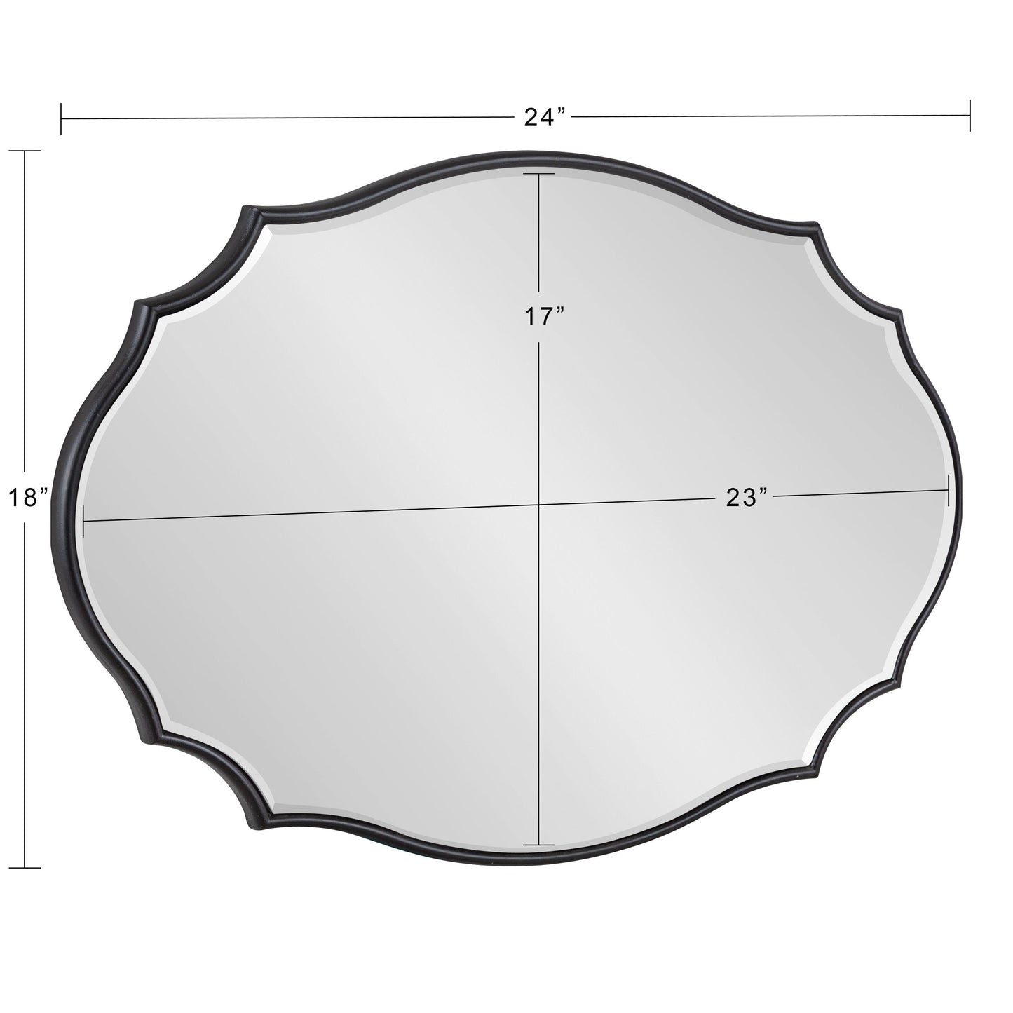Miroir mural ovale festonné Kate et Laurel Leanna