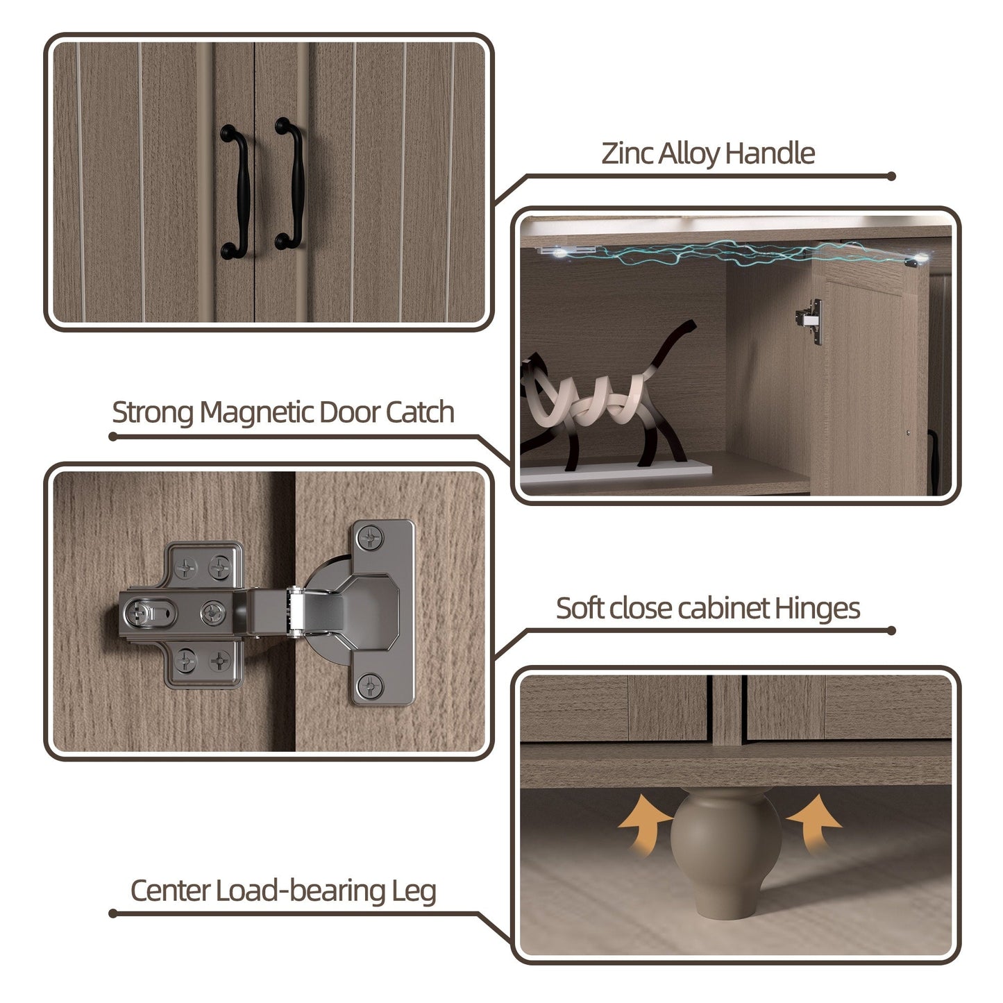 Buffet de cuisine, meuble bar à café, meuble de rangement d'appoint