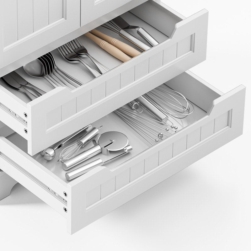 Armoire de rangement pour cuisine, garde-manger, armoire de rangement de salle de bain indépendante avec 2 portes et tiroirs