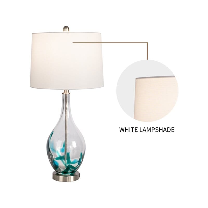 Lampes de table USB en verre (lot de 2) Lampe de chevet moderne