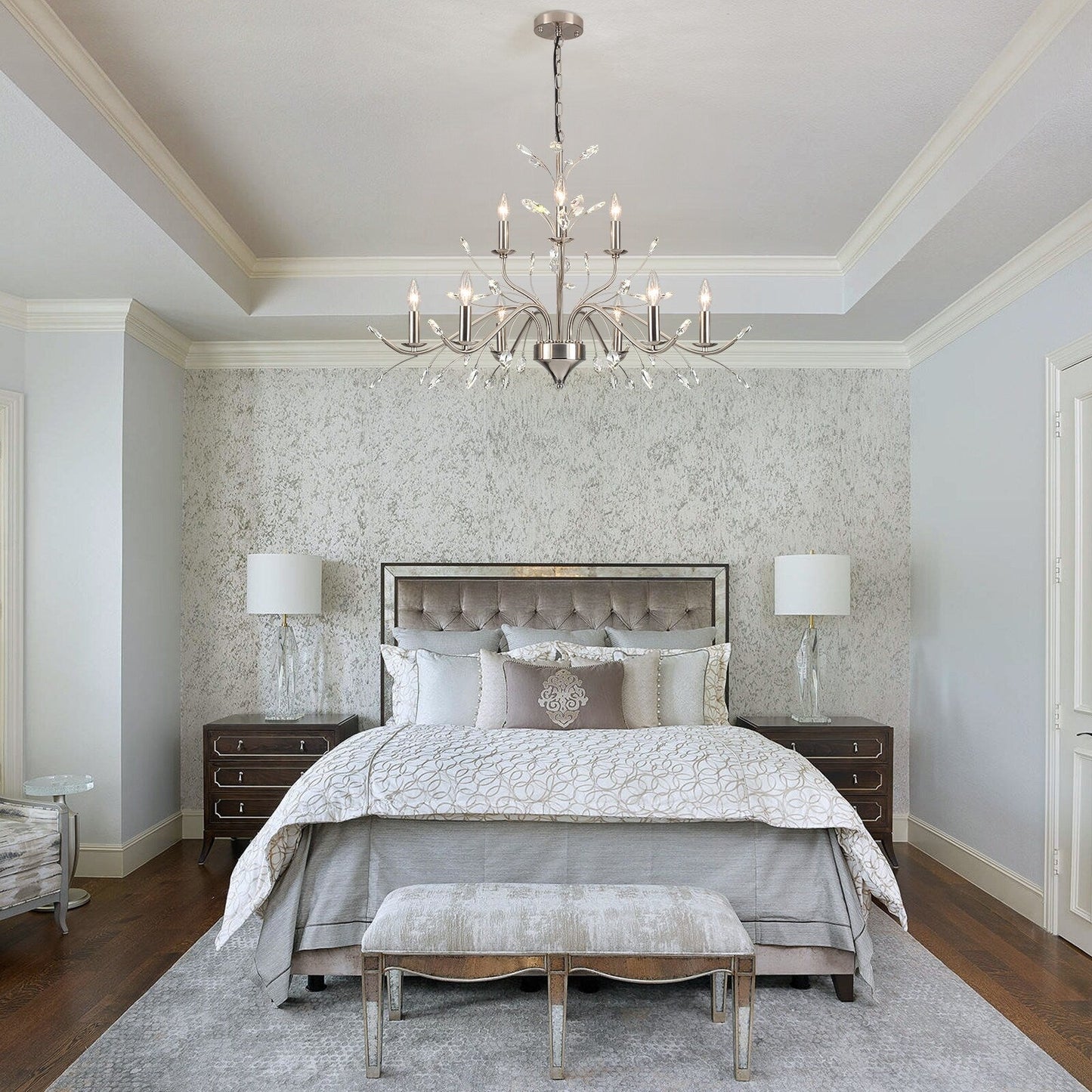 Lustre en cristal style bougie style rétro avec branches d'arbres