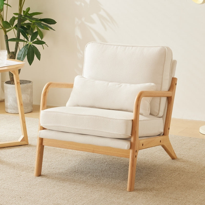 Chaise d'appoint rembourrée de style moderne du milieu du siècle