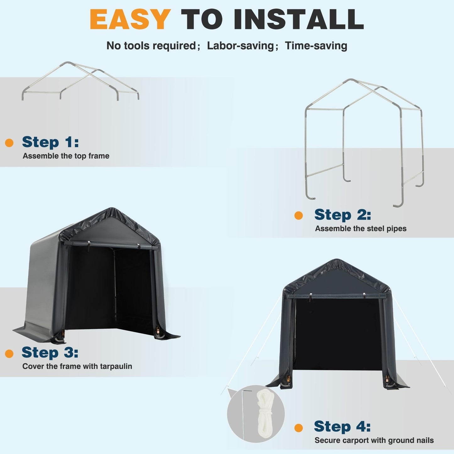 Abri de jardin et abri d'auto extérieur : abri portable pour vélos, motos et rangement de jardin