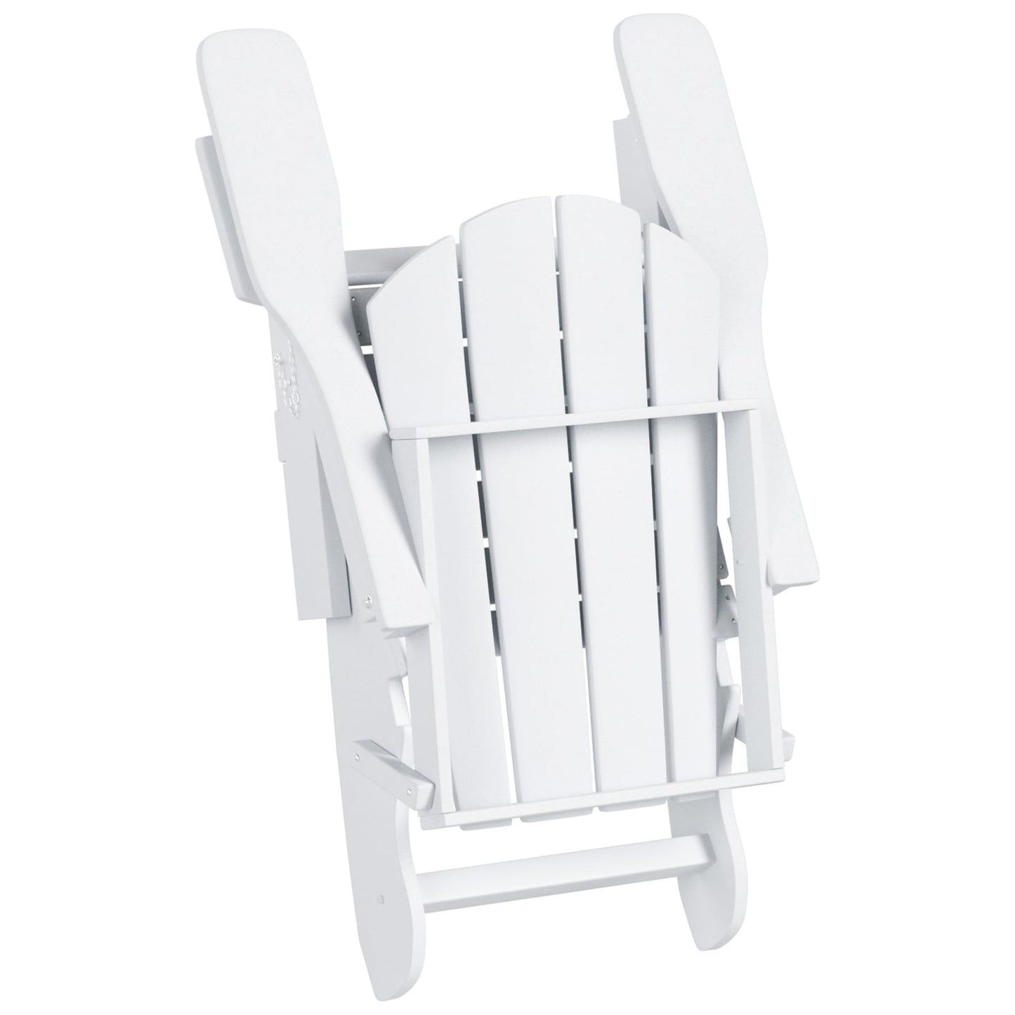 Chaise Adirondack pliable Polytrends Laguna en PEHD pour terrasse extérieure toutes saisons avec pouf (ensemble 2 pièces)