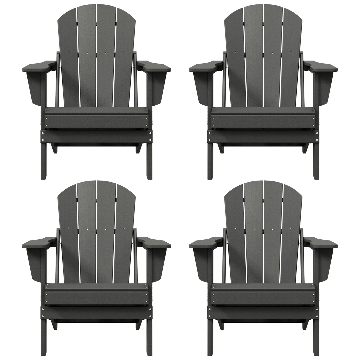 Chaises pliantes Adirondack Polytrends Laguna résistantes aux intempéries (lot de 4)