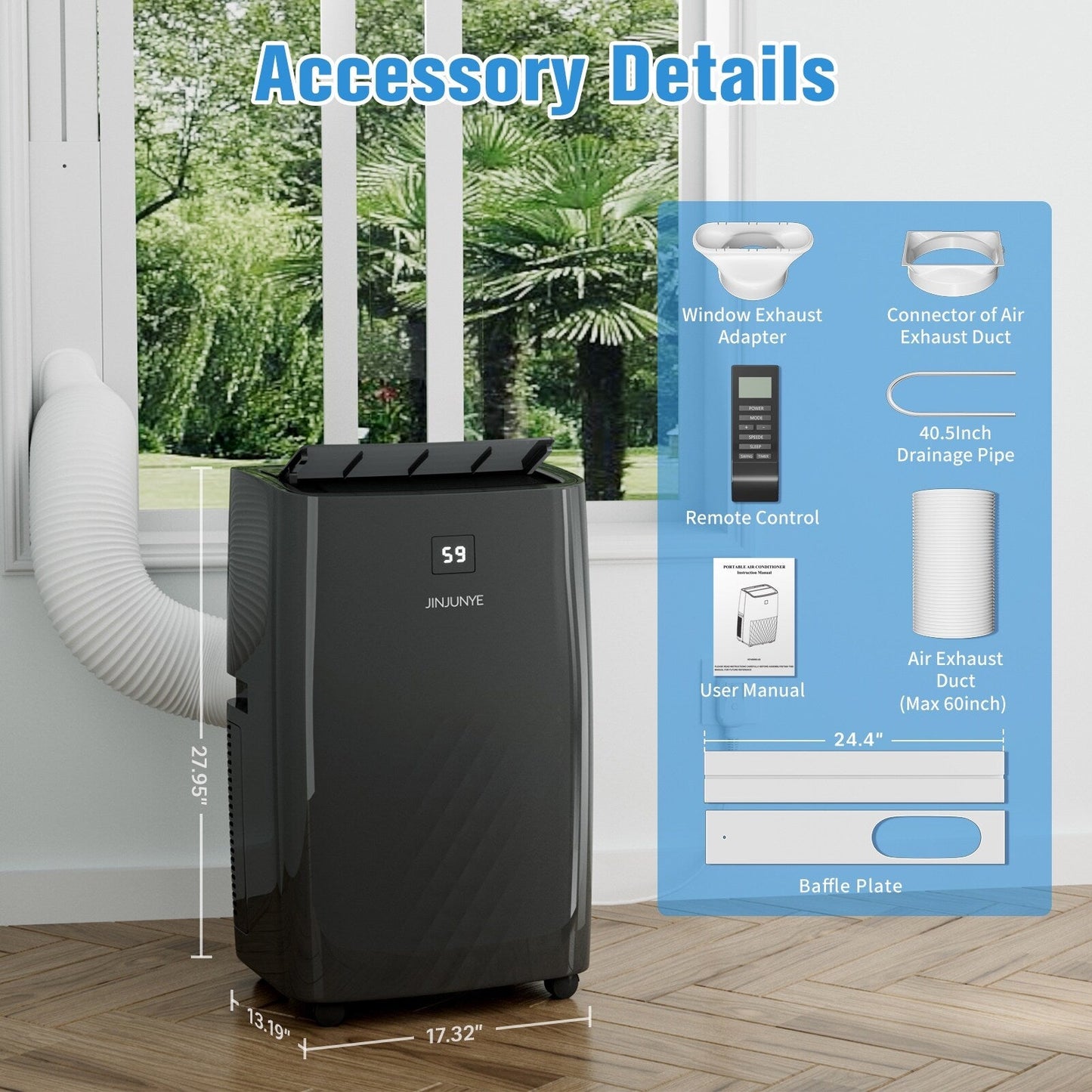 Climatiseur portatif avec chauffage – 12 000 BTU de refroidissement et 10 000 BTU de chauffage pour pièces jusqu'à 700 pi²