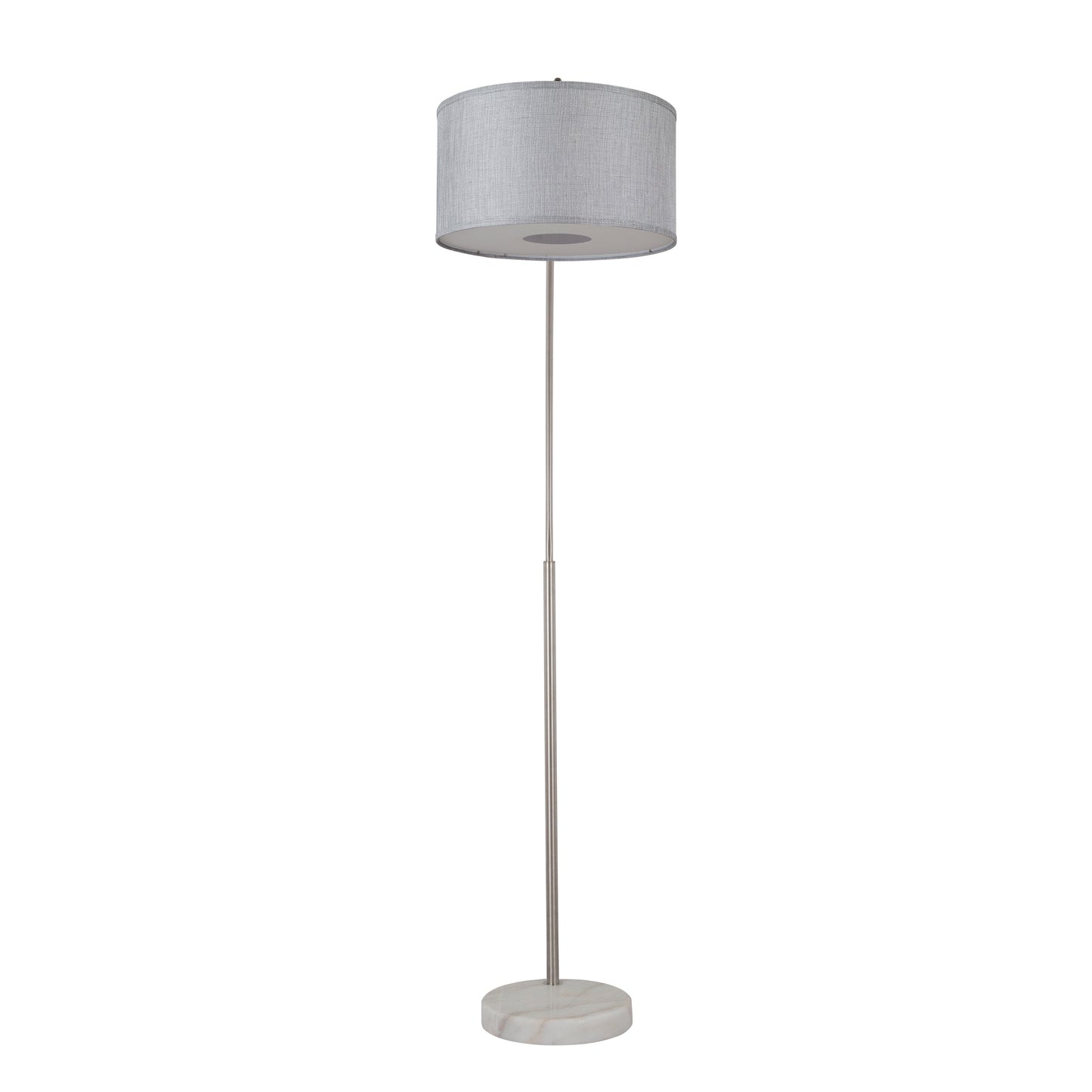 Lampadaire arqué réglable en acier Q-Max 81 avec abat-jour extra large et base en marbre