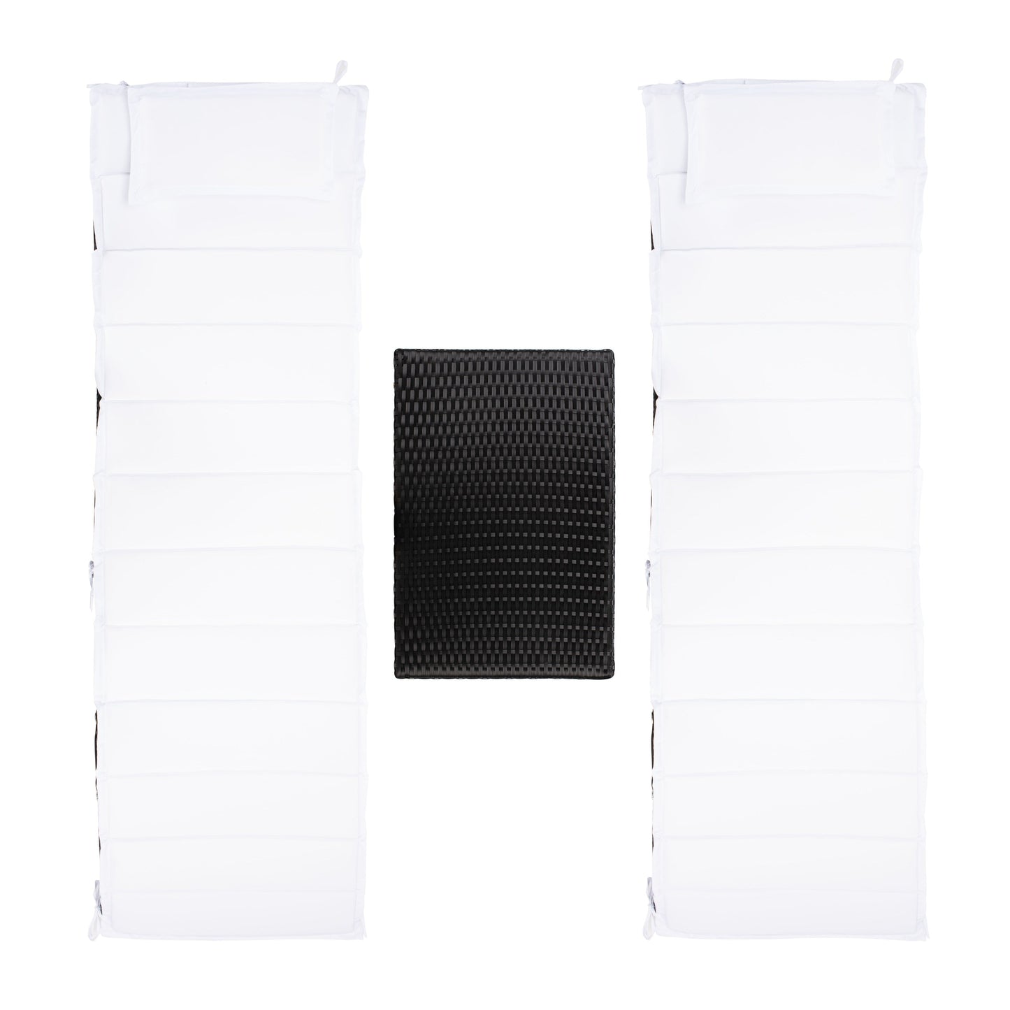 Ensemble de chaises longues d'extérieur Blaguna 3 pièces SAFAVIEH - 83 L x 20 P x 24 H