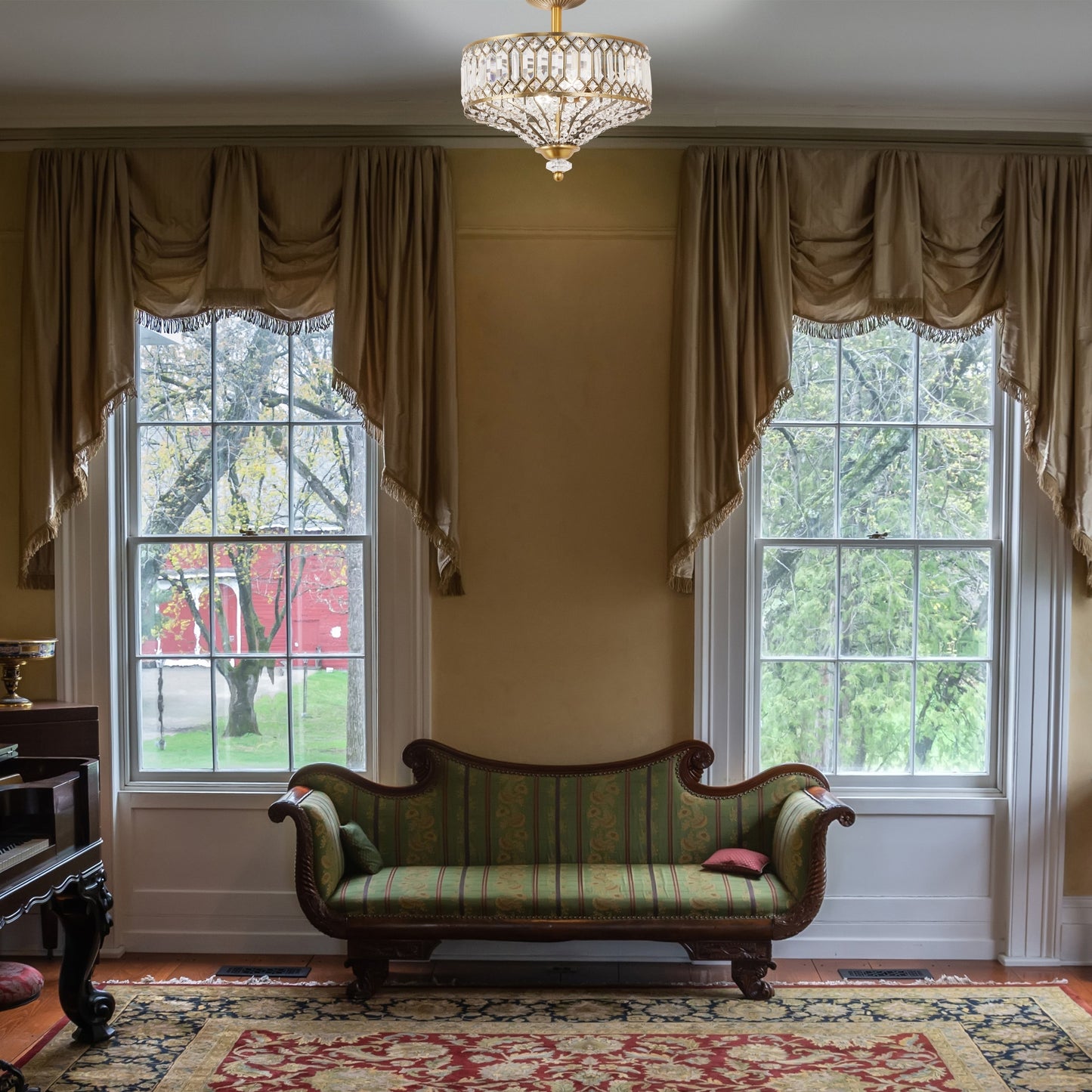 Luminaire semi-encastré en verre à plusieurs niveaux Silver Orchid Furey, bronze/or - 14,75 L x 14,75 l x 15,25 H