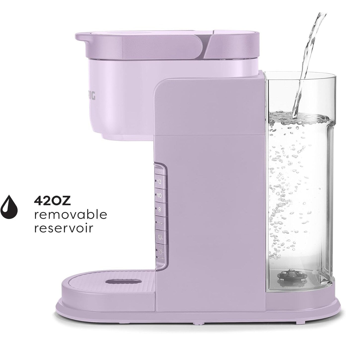 Cafetière K-Cup à dose unique, 3 tailles d'infusion, infusion forte, réservoir de 1,27 l, lavande