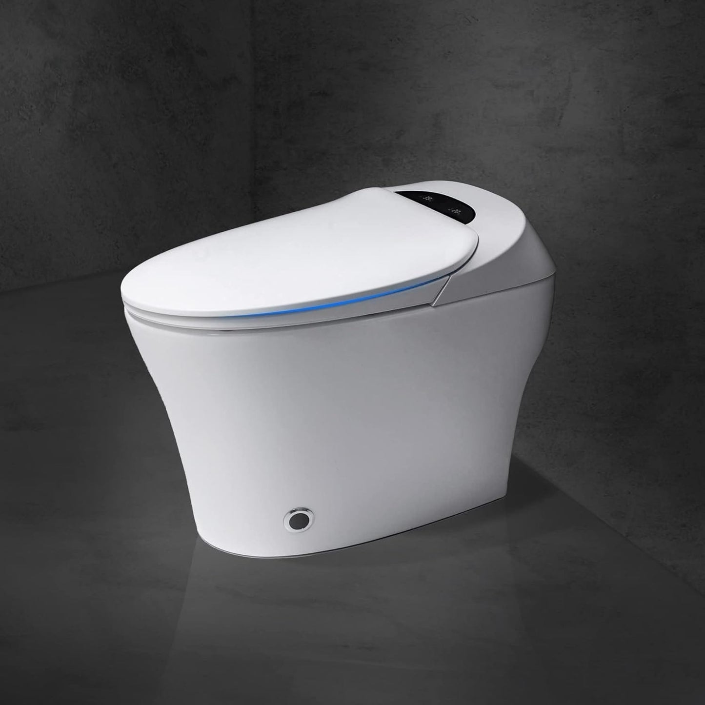 Toilettes intelligentes, toilettes bidet monobloc pour salles de bains, toilettes allongées modernes avec eau chaude, double chasse d'eau automatique, fonctionnement par capteur de pied