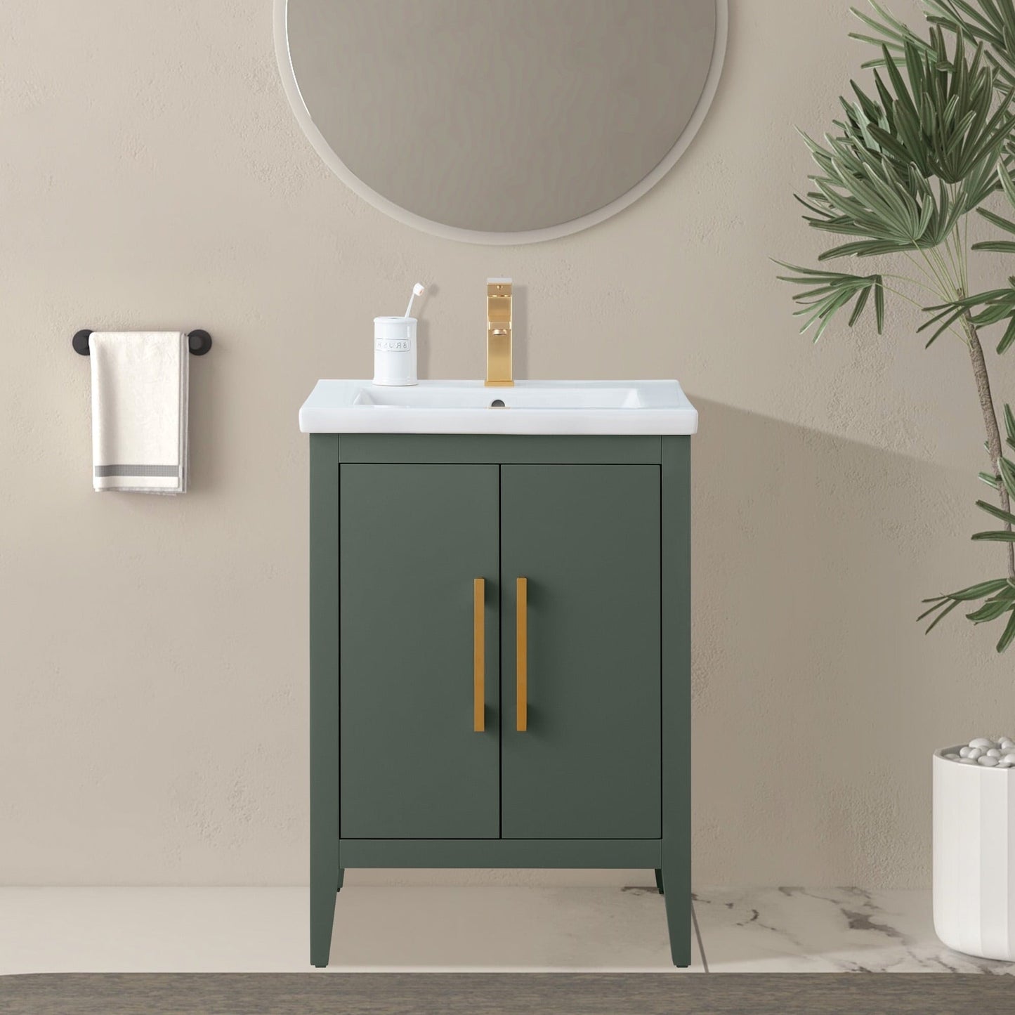 Meuble-lavabo simple Vanity Art 20, 24 ou 30 avec dessus en céramique