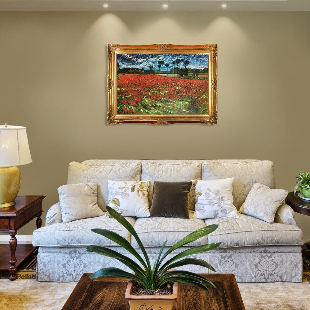 Reproduction à l'huile peinte à la main du « Champ de coquelicots » de Vincent Van Gogh