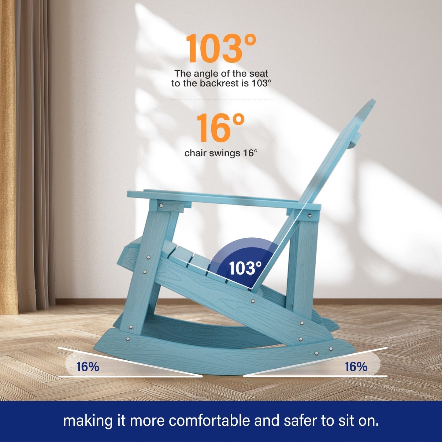 Chaise à bascule d'extérieur toutes saisons WINSOON, lot de 2