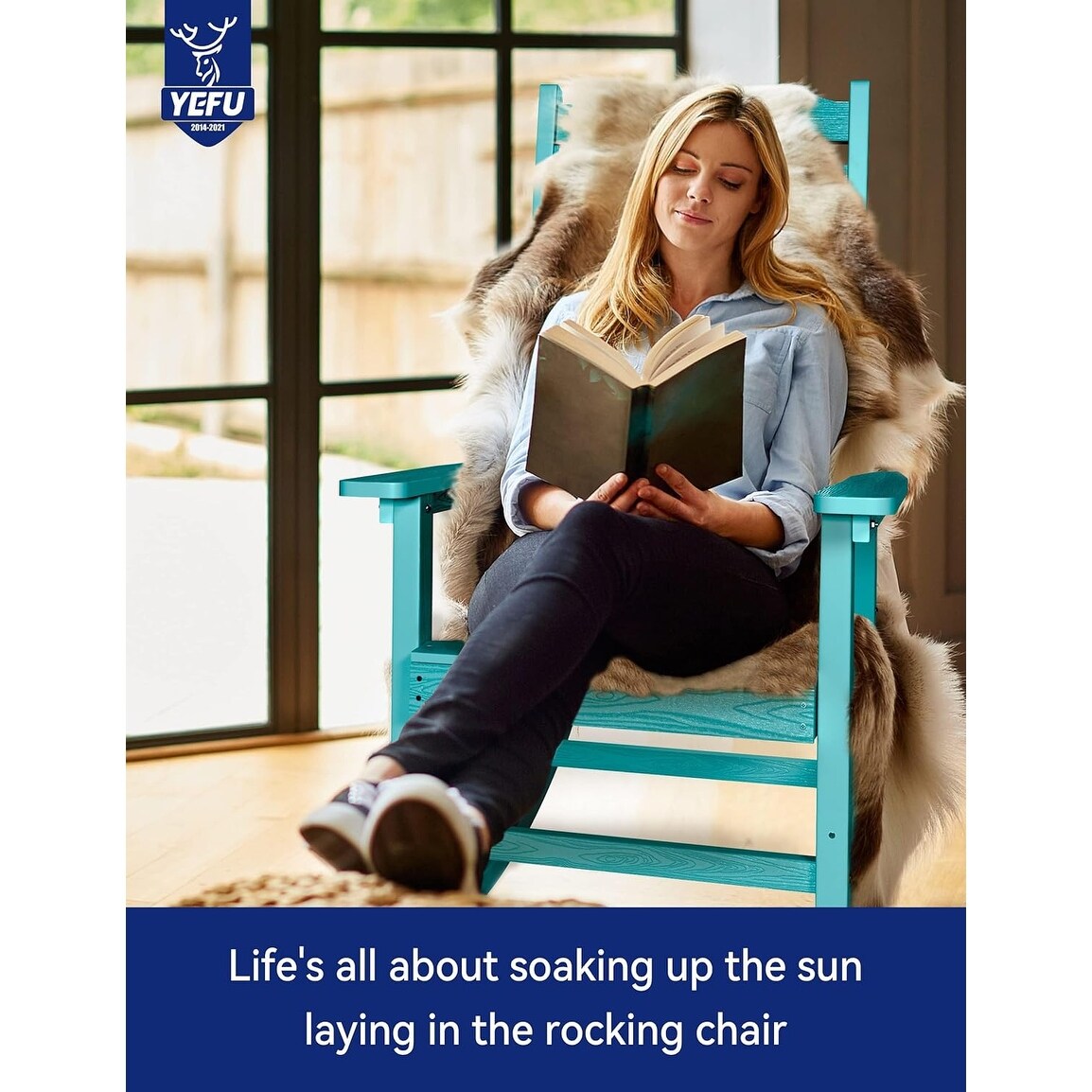 Chaise à bascule d'extérieur toutes saisons WINSOON, lot de 2