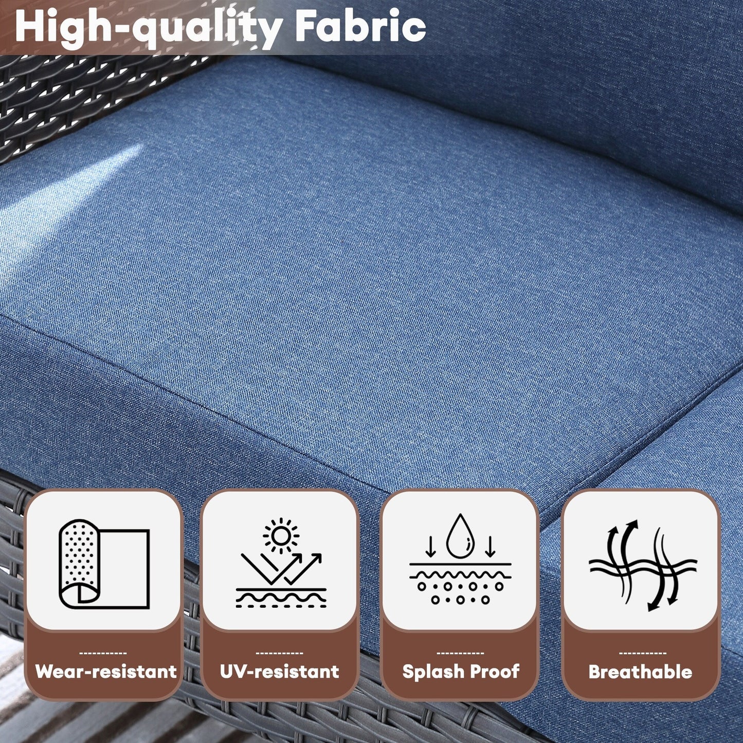 Ensemble de conversation de 4 pièces pour patio extérieur XIZZI avec table