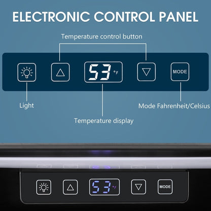 Réfrigérateur à boissons de 1,3 pi³ - Mini-réfrigérateur pour 48 canettes et 12 bouteilles, porte en verre, commande tactile électronique