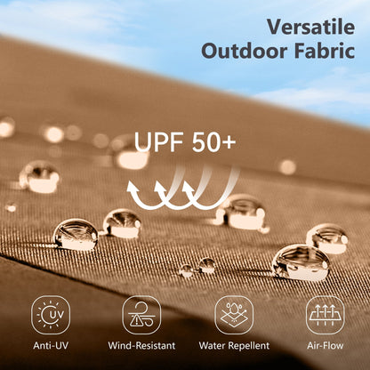 MAISON ARTS Parasol de marché extérieur rectangulaire à manivelle double face de 15 pieds Parasol de patio éclairé par LED solaire avec base incluse