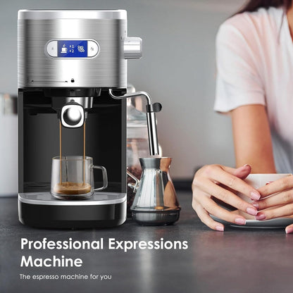Machine à expresso 20 bars avec mousseur à lait et buse vapeur, machine à cappuccino et latte pour la maison, cadeau pour les amateurs de café