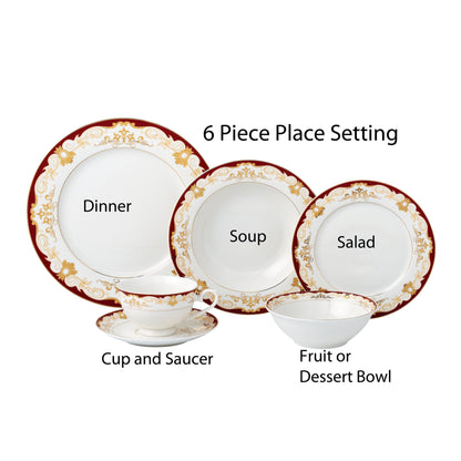 Service de table 24 pièces en porcelaine tendre, pour 4 personnes, par Lorren Home Trends