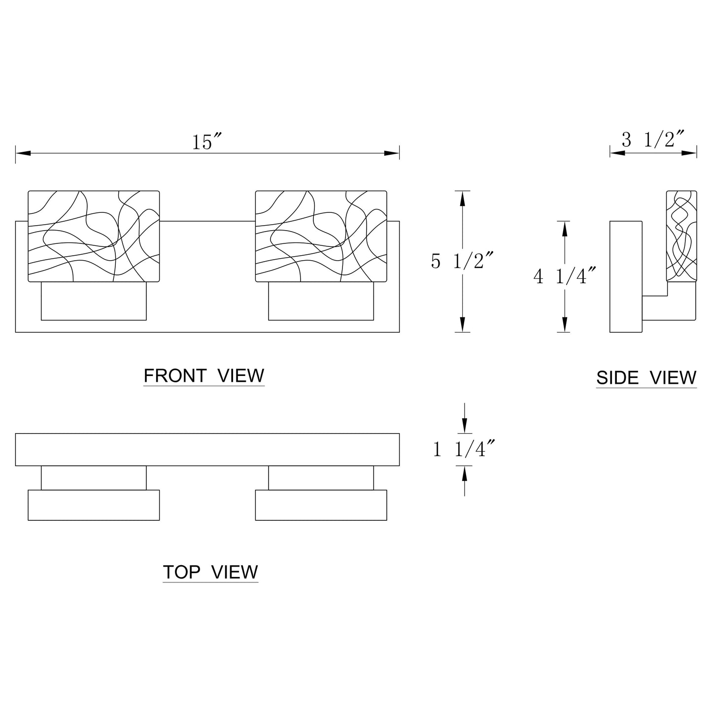 Applique murale à LED intégrée C Cattleya en acier inoxydable 3000 K avec abat-jour en verre artistique - Chrome