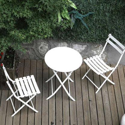 Ensemble bistro minimaliste de patio 3 pièces avec table ronde pliable et chaises - Ensemble bistro de patio 3 pièces