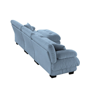 Canapé modulable 3 places, canapé profond en forme de nuage en L avec pouf convertible pour le salon