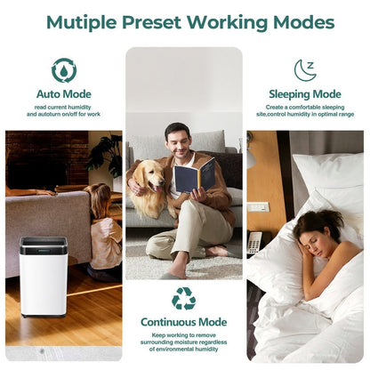 Déshumidificateurs de 3 500 pi² pour sous-sols, maisons, grandes pièces et chambres à coucher, déshumidificateur de garage à faible bruit