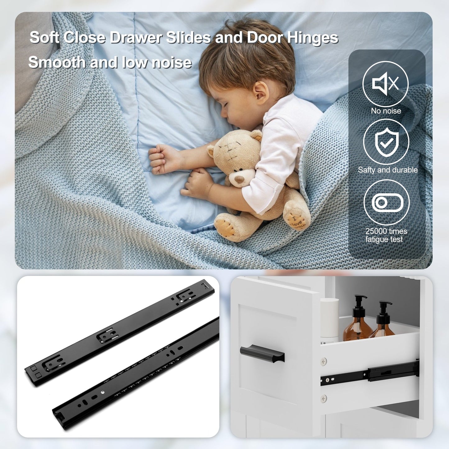 Ensemble de meuble-lavabo Wavy Line 30/36/48 avec lavabo et robinet