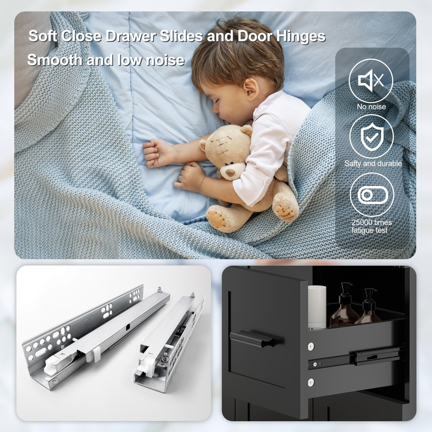 Ensemble de meuble-lavabo Wavy Line 30/36/48 avec lavabo et robinet