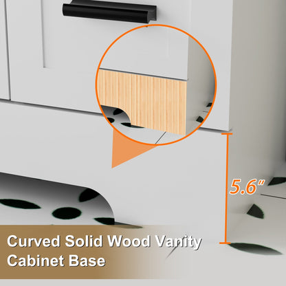 Ensemble de meuble-lavabo Wavy Line 30/36/48 avec lavabo et robinet