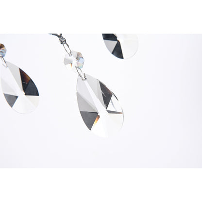 Lustre tambour à perles rondes avec cristaux suspendus