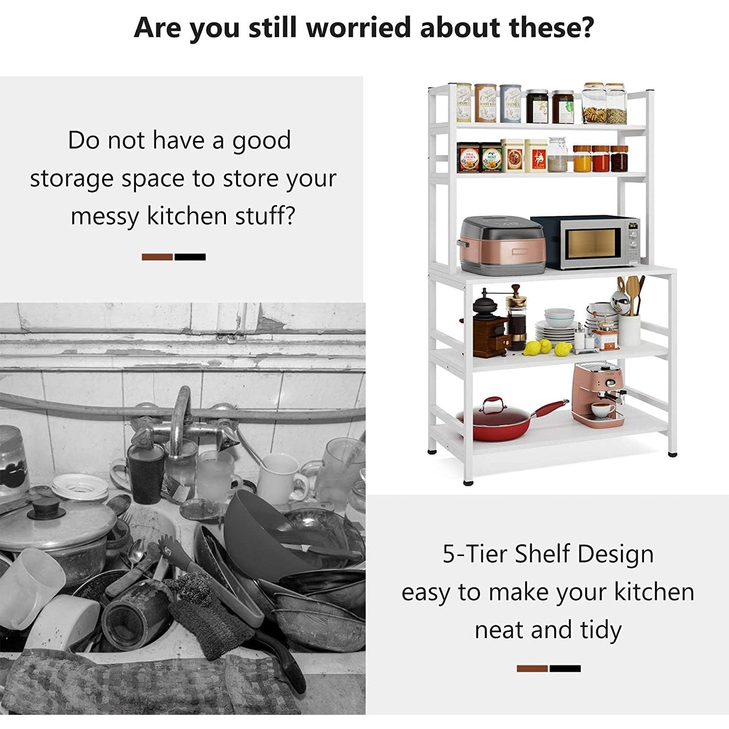 Étagère de rangement utilitaire à 5 niveaux pour four à micro-ondes, chariot industriel pour micro-ondes avec clapier