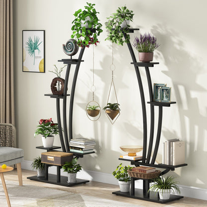 Support pour plantes d'intérieur, support à fleurs à 6 niveaux pour jardin - Lot de 2
