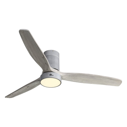 Ventilateur de plafond encastré de style campagnard de 52 pouces avec éclairage et télécommande, moteur CC réversible