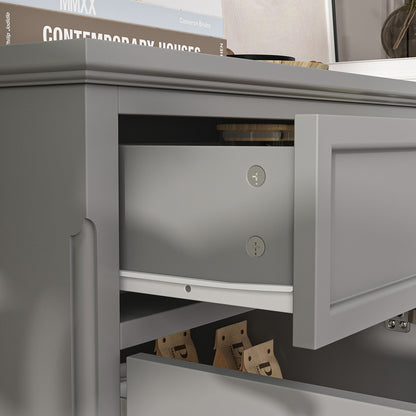 Buffet blanc laqué de 59,1 pouces, style contemporain et moderne du milieu du siècle