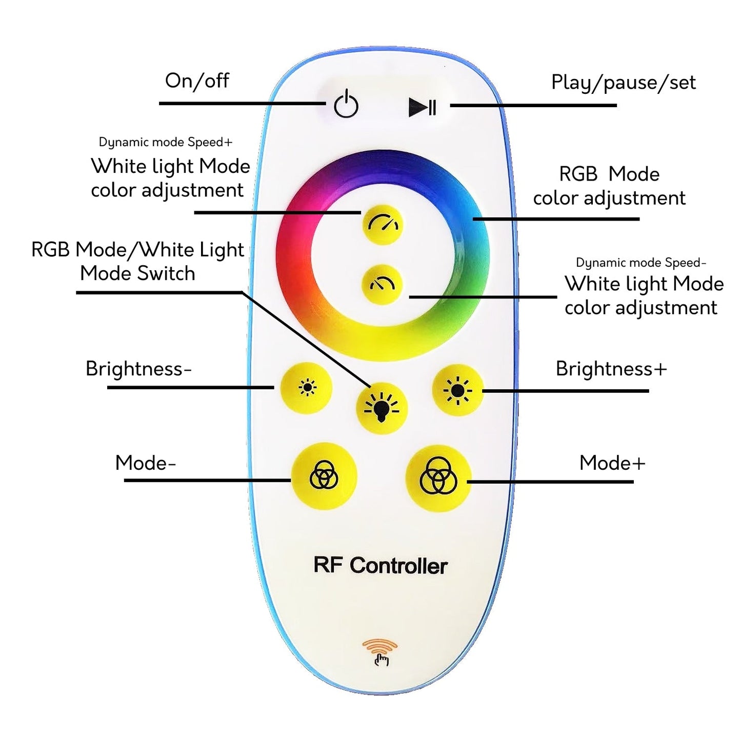 Lampadaire arqué à intensité variable à 69 LED - RGBW - N/A