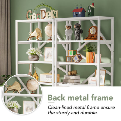 Bibliothèque industrielle 71, étagère à 6 niveaux en bois brun rustique, étagères à livres ouvertes