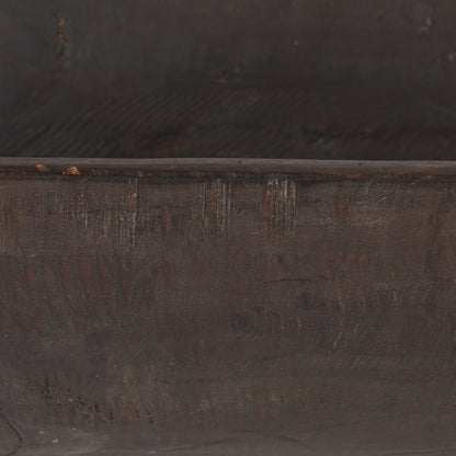 Bol oblong extra large Athena en bois récupéré noir-brun - 26,0 L x 10,0 l x 7,0 H