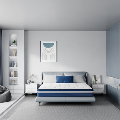 Matelas hybride à ressorts SweDrea de 25 cm, soulageant la pression et rafraîchissant, certifié CertiPUR-US, SGS et OEKO-TEX.